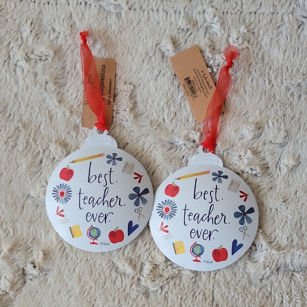 Teacher Appreciation Ornament - Red and White